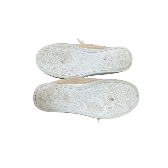 Tommy Bahama Womens Beige Canvas Sneakers Size 7.5 With White Laces & Rubber Sol - Picture 4 of 5